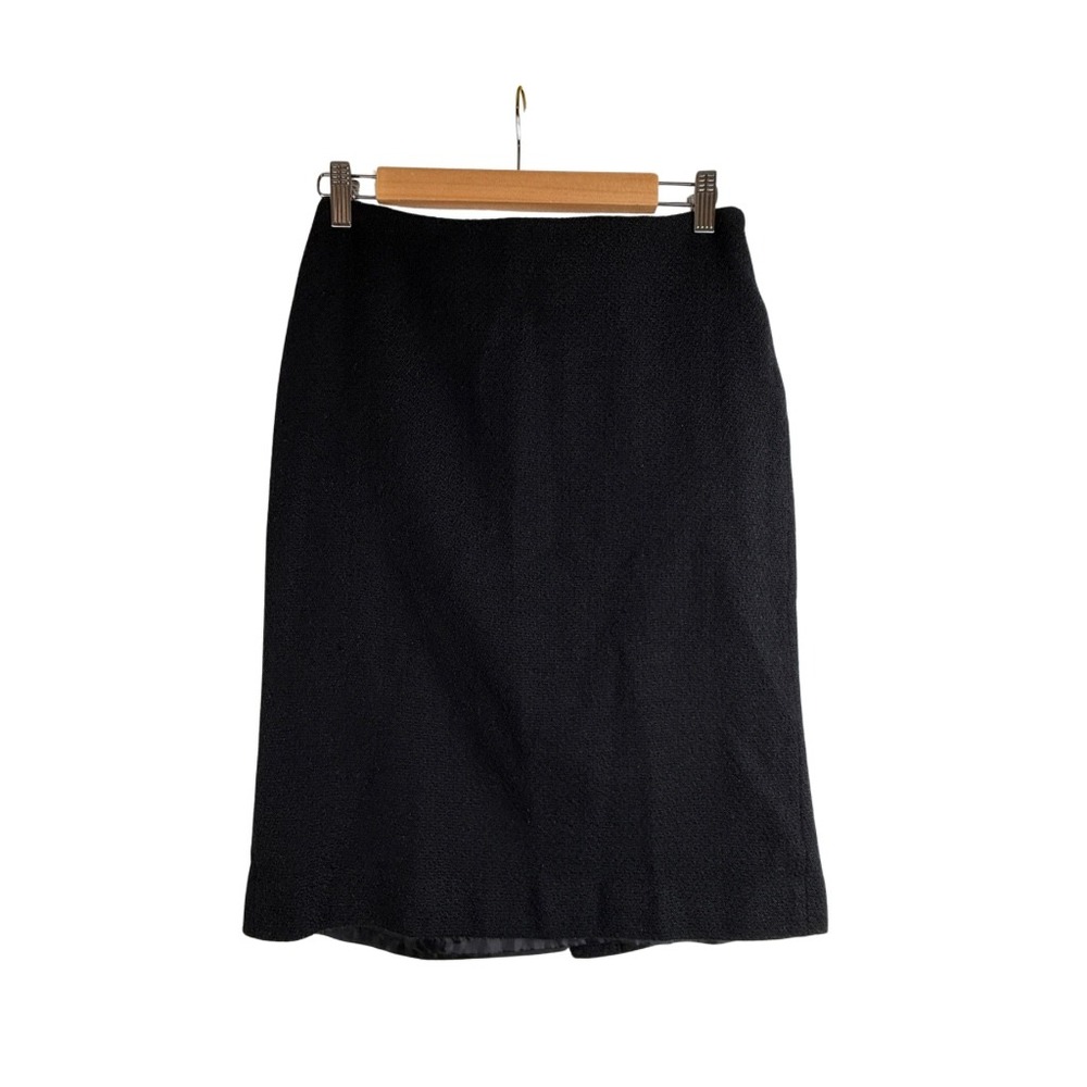 Talbots Boucle Textured Wool Blend Pencil Skirt Black Size 2